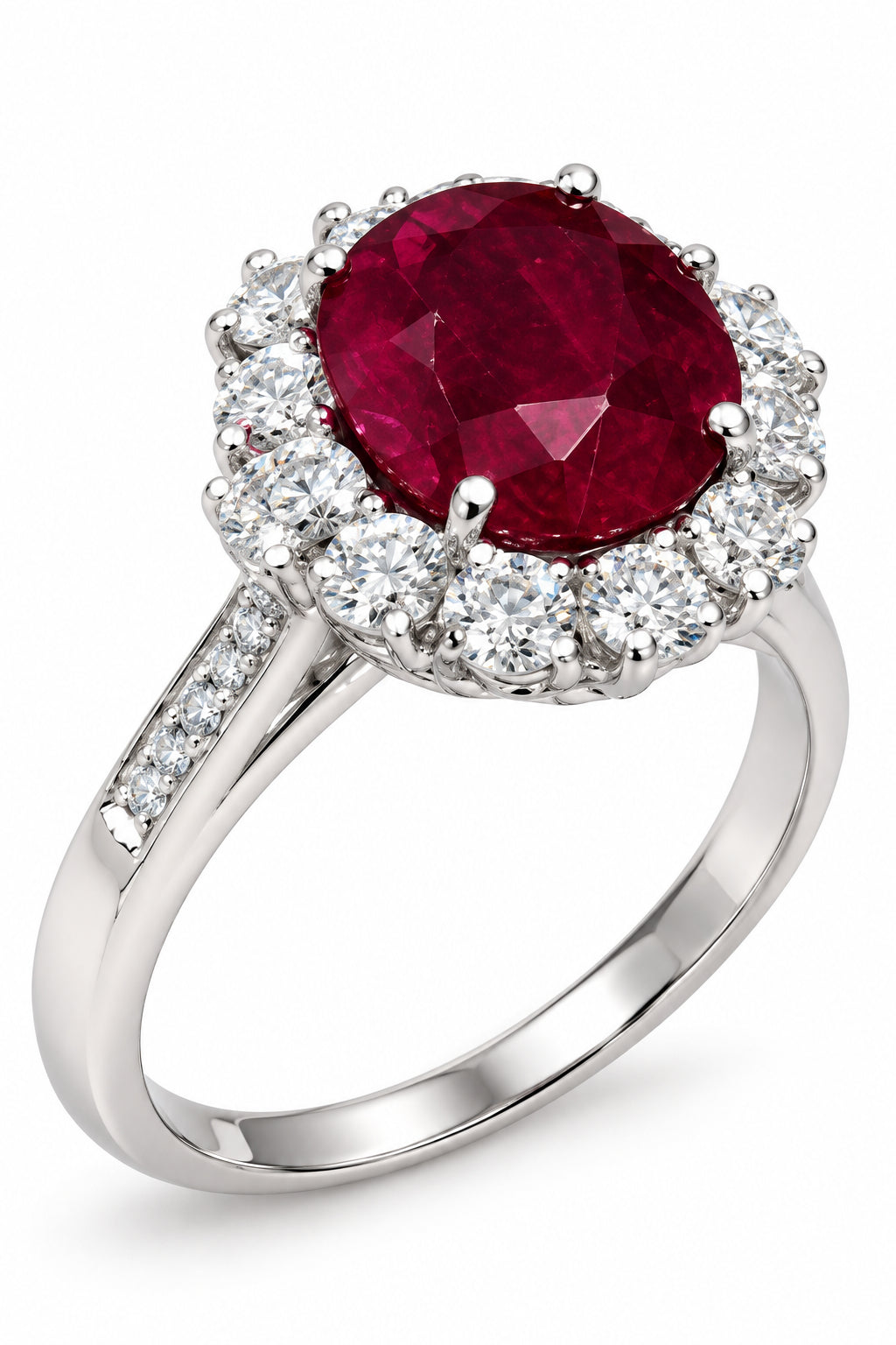 Anello con rubino e brillanti